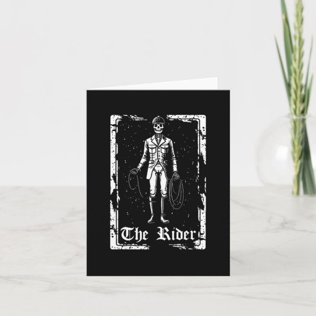 Horse Riding Horseback Rider - Skeleton Tarot Card Kort (Framsida)