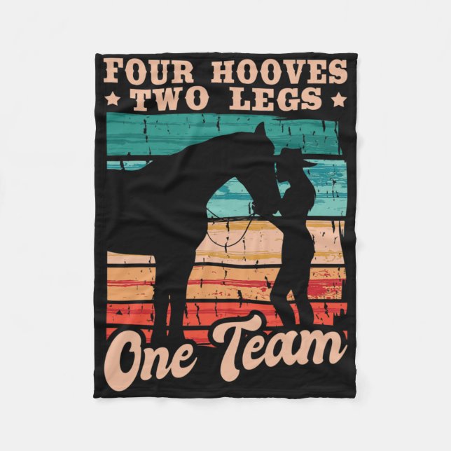 Horse Riding Horses Horse Girl Fleecefilt (Framsidan)