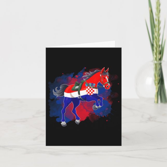 Horse Riding Kroatien Flagga Kort (Framsida)