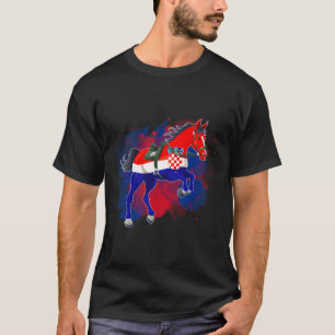 Horse Riding Kroatien Flagga T Shirt