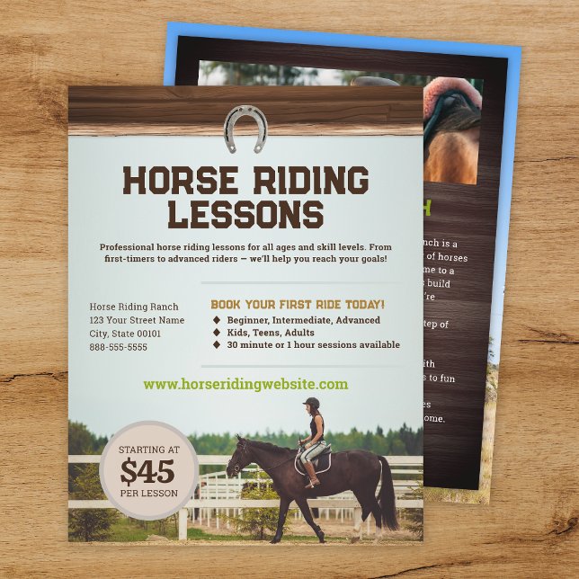 Horse Riding Lessons Flyer Template (Skapare uppladdad)
