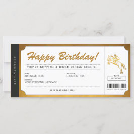 Horse Riding Lessons Guld Gift Biljett Voucher