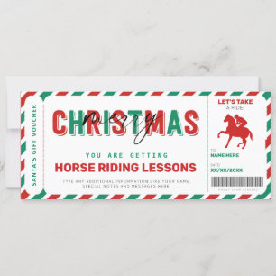 Horse Riding Lessons jul Gift Biljett Voucher