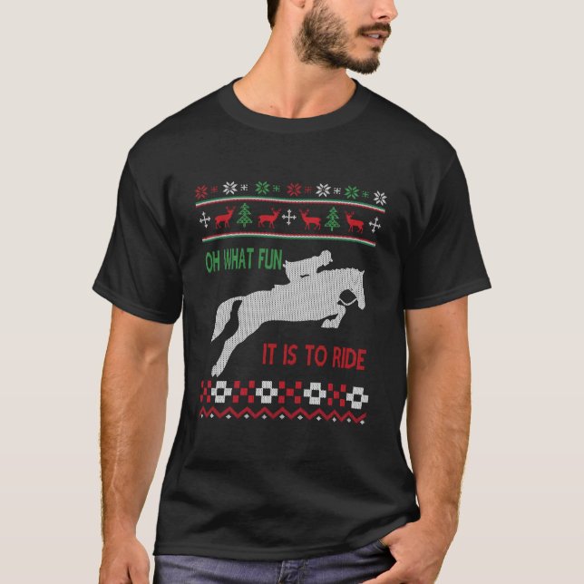 Horse Riding Oh W Fun T Shirt (Framsida)