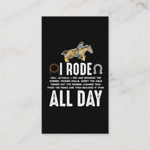 Horse Riding Pony Funny Horseback Horse Lover Visitkort