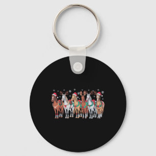 Horse Riding Santa Hat jul Ljus Animal Lov Nyckelring