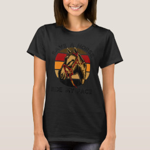 Horse Riding Vuxen Joke Rädda en häst Ride My Ansi T Shirt