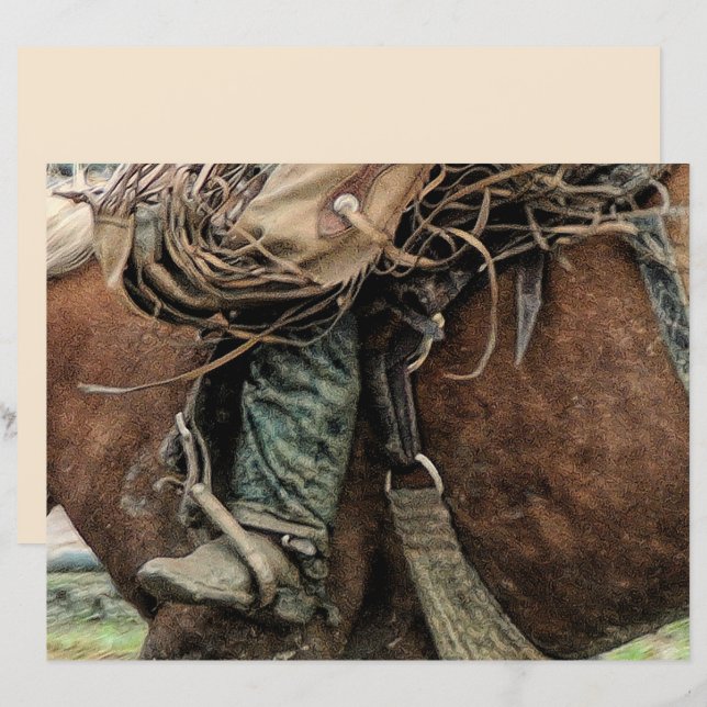 Horse Riding Western Rodeo Cowboy (Fram/baksida)