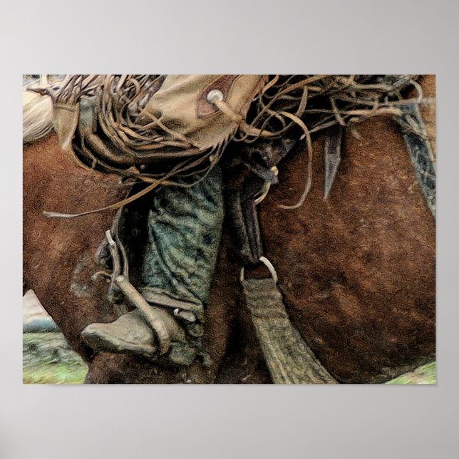 Horse Riding Western Rodeo Cowboy Poster (Framsidan)