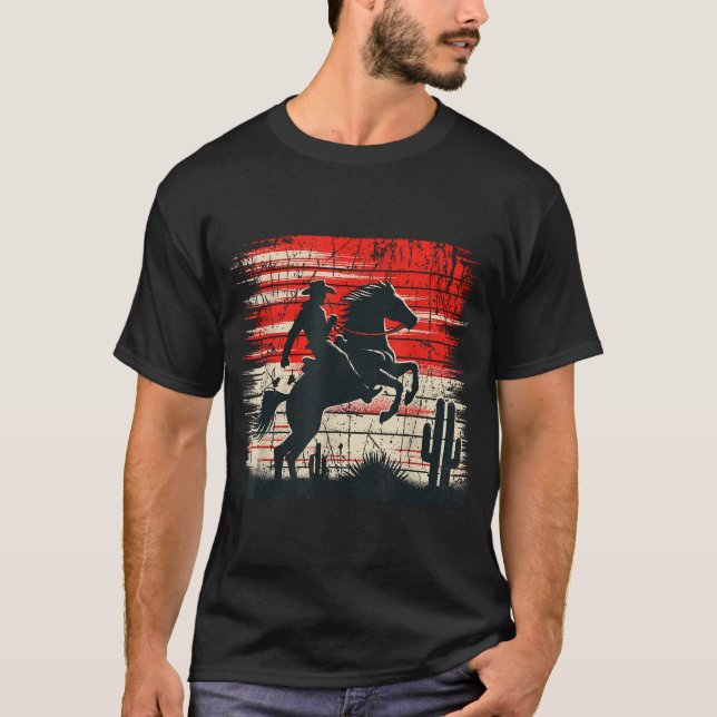 Horse Riding Western Rodeo T Shirt (Framsida)
