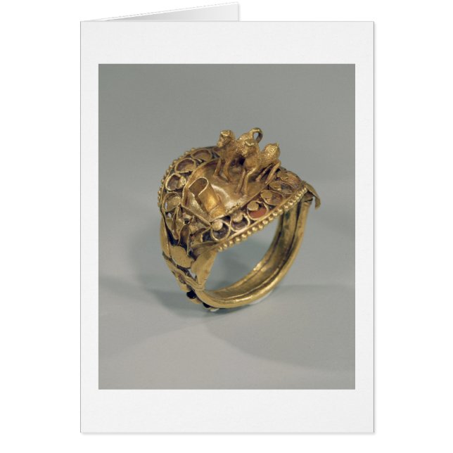Horse ring (guld och kornelian) hälsningskort (Framsidan)