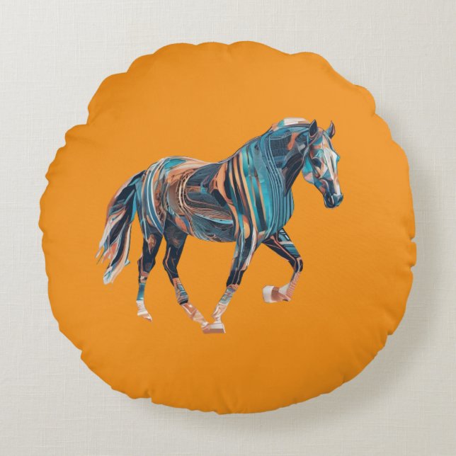 Horse Round Pillow Rund Kudde (Framsidan)