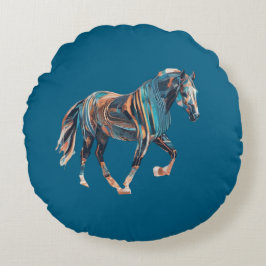 Horse Round Pillow Rund Kudde