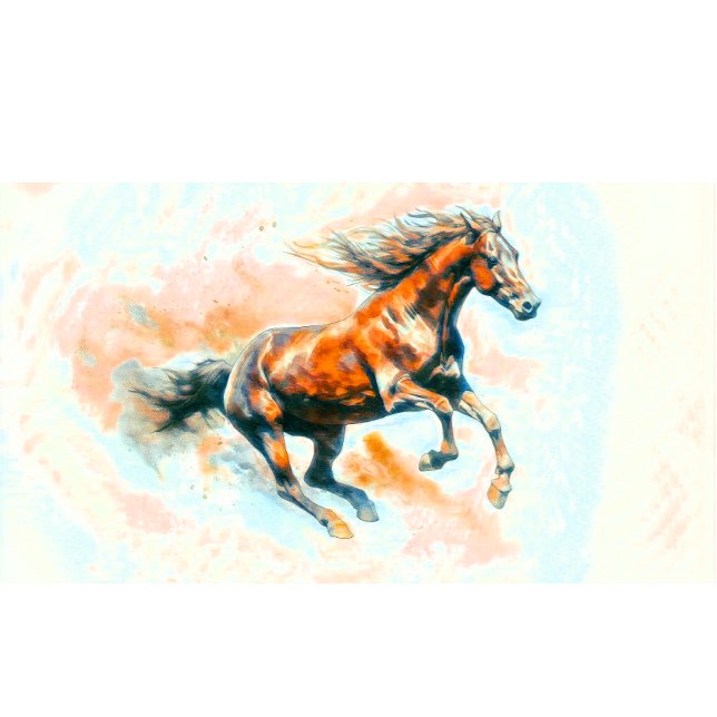 Horse Running Free Watercolor Lumbarkudde (Skapare uppladdad)