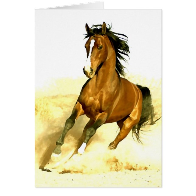 Horse Running Hälsningskort (Framsidan)