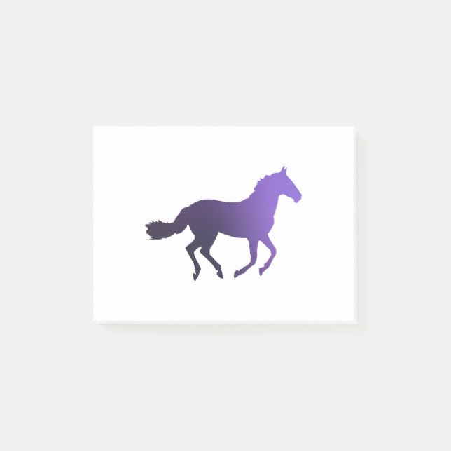 Horse - Running - Violet Post-it Block (Framsida)