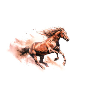 Horse Running Watercolor T Shirt