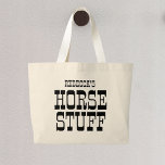 Horse Saker | Eget namn Equestrian Barn Jumbo Tygkasse<br><div class="desc">Anpassat namn Equestrian Horse Saker Large Tote Bag</div>