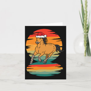 Horse Santa Hat jul Pajama Kort