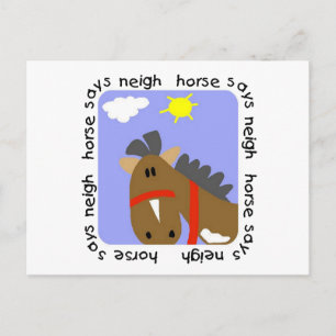 Horse Says Neigh Tshirts och Gifts Vykort