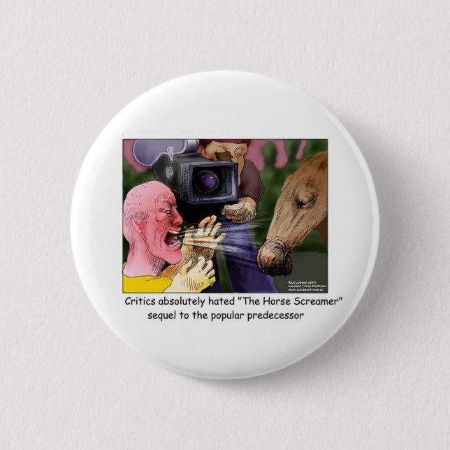 Horse Screamer Funny Tees ger fler kort Knapp (Framsida)