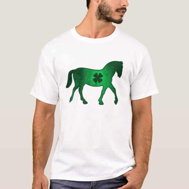 Horse Shamrock Klöver Löv Pajama St. Patrick's Da T Shirt (Framsida)