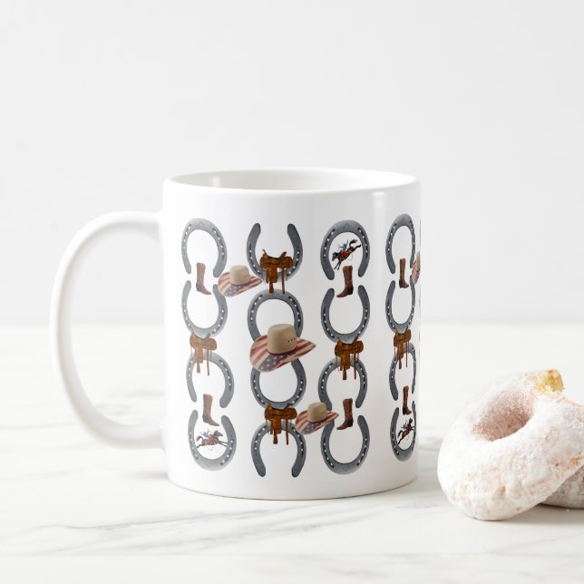 Horse Shoe Saddle Cowboy Mugg (Med munk)
