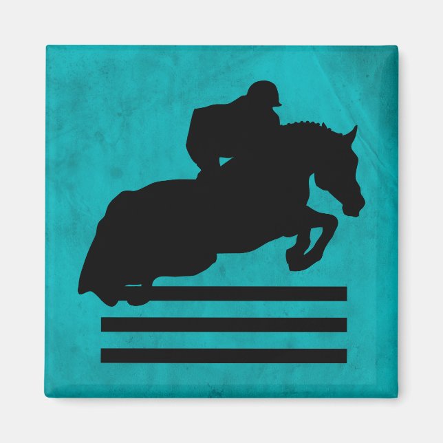 Horse Show Hunter Jumper Silhouette Magnet (Framsidan)