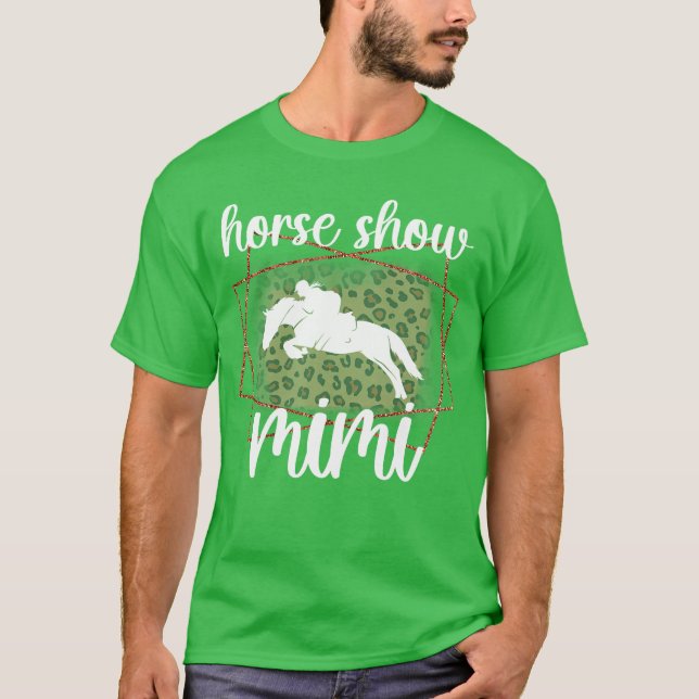 Horse Show Mimi Leopard Equestrian Mimi Grandma vi T Shirt (Framsida)