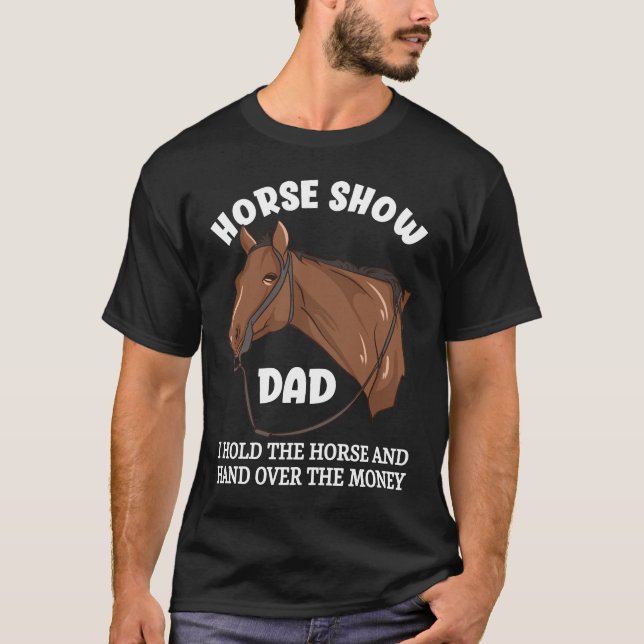 Horse Show Pappa Funny Barrel Tävla T Shirt (Framsida)