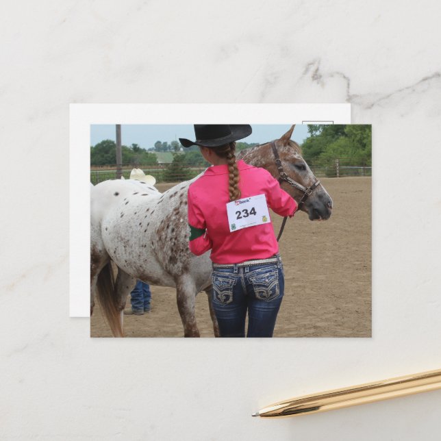 Horse Show Spotted Pony of America 234 Vykort (Fram/Back In Situ)