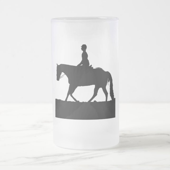 Horse Silhouette Frostat Ölglas (Center)