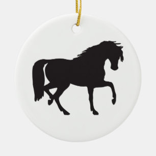 Horse Silhouette Julgransprydnad Keramik