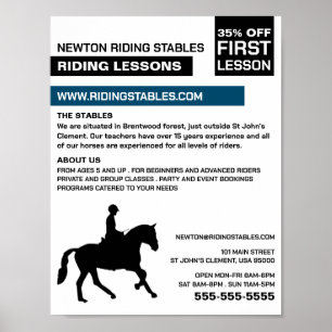 Horse Silhouette, Riding Instructor, Akademy Poster