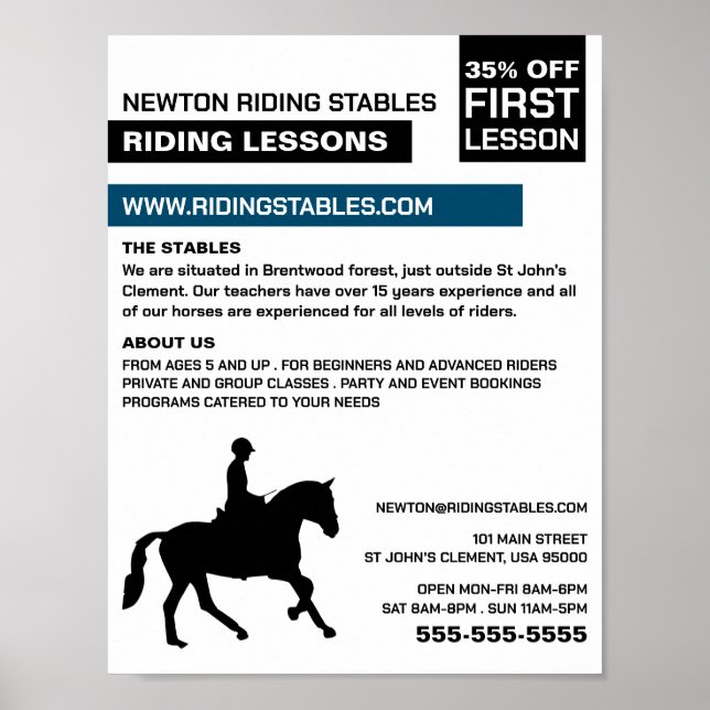 Horse Silhouette, Riding Instructor, Akademy Poster (Framsidan)