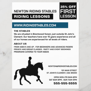 Horse Silhouette, Riding Instructor, Akademy Reklamblad