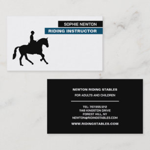 Horse Silhouette, Riding Instructor, Akademy Visitkort