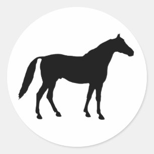 Horse Silhouette Runt Klistermärke