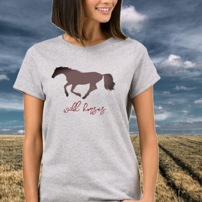 Horse Silhouette Vild Horses T-Shirt (Skapare uppladdad)