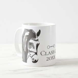 Horse Sketch, klassen Snaffle Bit Grått Studenten Kaffemugg