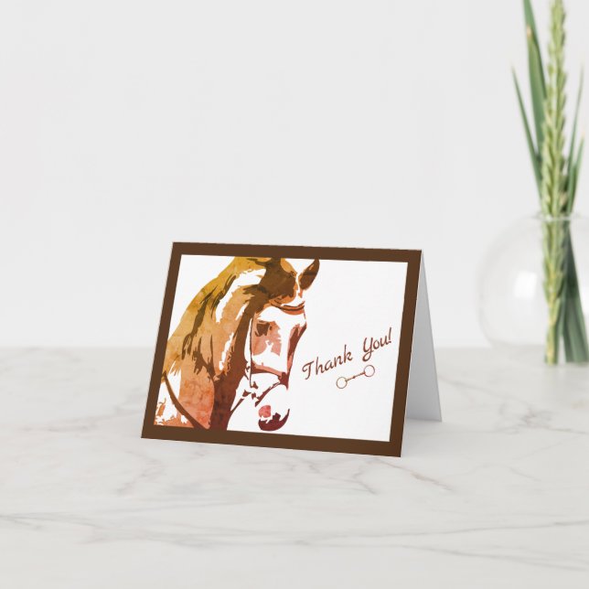 Horse Sketch och Snaffle Bit i Brown Tack Kort (Framsida)