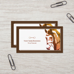Horse Sketch och Snaffle Bit i Brown Visitkort
