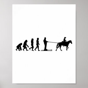 Horse Skijoring Winter Skiing Ski Jumping Sport Poster
