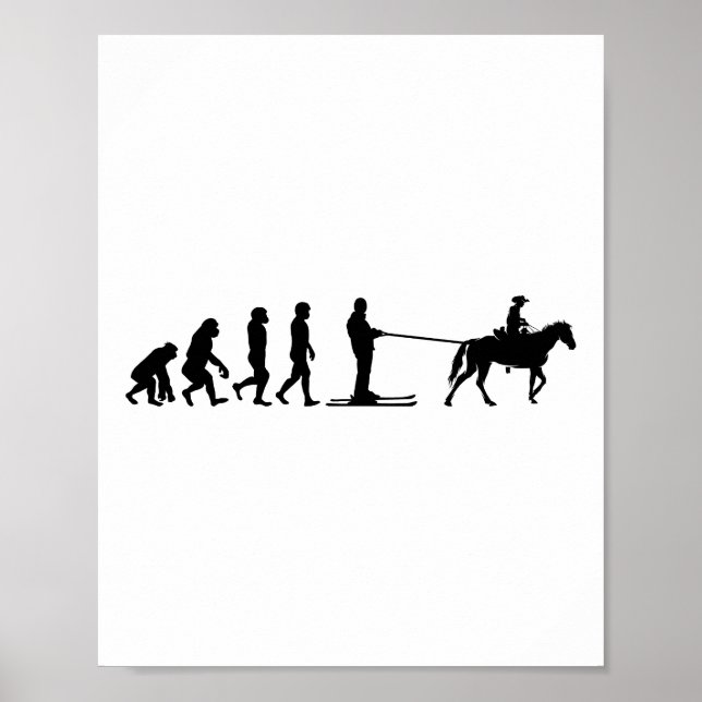Horse Skijoring Winter Skiing Ski Jumping Sport Poster (Framsidan)