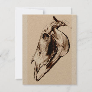 Horse Skull, Vintage Stil Julkort