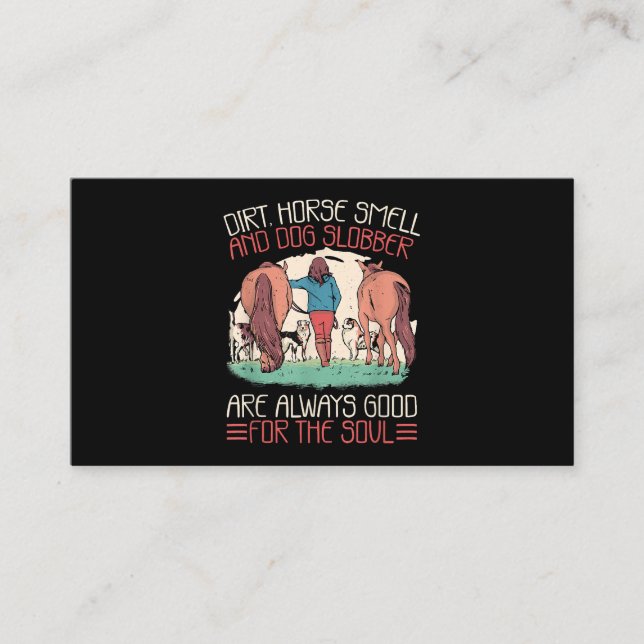 Horse Smell och Hund Slobber Horses och Hundar Äls Visitkort (Framsida)