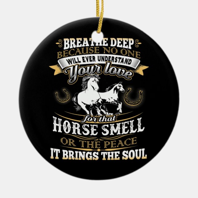 Horse Smell Riding Älskare presenterar för flickor Julgransprydnad Keramik (Framsidan)