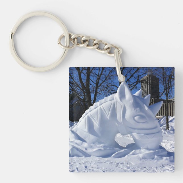 Horse Snö Sculpture, Quebec, Kanada (Framsidan)
