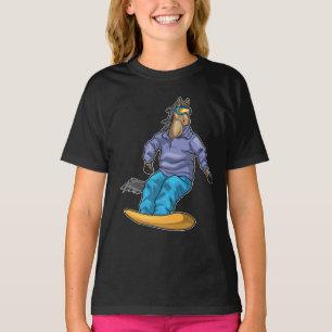 Horse Snowboard Winter Sport T Shirt