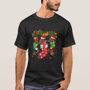 Horse Socks julklappsfamiljen Pajamas Christm T Shirt